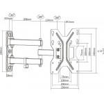 Кронштейн для телевизора Ultramounts UM900 черный 23"-43" макс.30кг настенный поворотно-выдвижной и наклонный