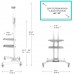 Подставка для телевизора Onkron TS1552 белый 40"-70" макс.60.5кг напольный мобильный
