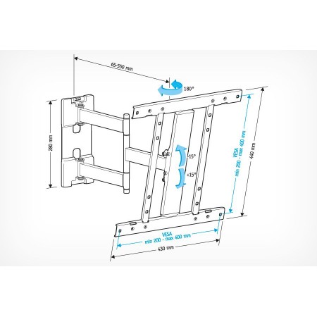 Кронштейн для телевизора Holder LCD-SU4601-B черный 26"-50" макс.35кг настенный поворот