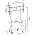 Подставка для телевизора Ultramounts UM298 черный 60"-105" макс.100кг напольный мобильный