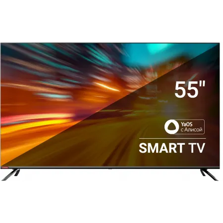 Телевизор LED SunWind 55" SUN-LED55XU401 Яндекс.ТВ Frameless черный 4K Ultra HD 60Hz DVB-T DVB-T2 DVB-C DVB-S DVB-S2 USB WiFi Smart TV