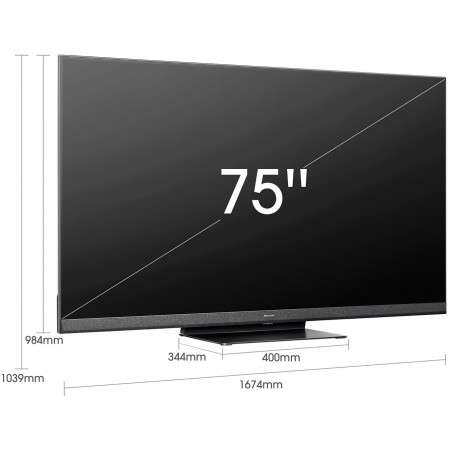 Телевизор QLED Hisense 75" 75U8HQ черный 4K Ultra HD 120Hz DVB-T DVB-T2 DVB-C DVB-S DVB-S2 WiFi Smart TV