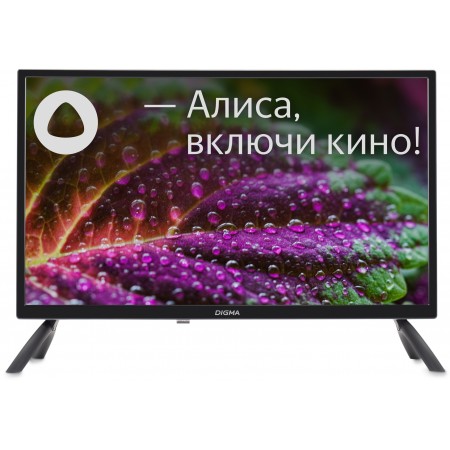 Телевизор LED Digma 24" DM-LED24SBB31 Яндекс.ТВ черный HD 60Hz DVB-T DVB-T2 DVB-C DVB-S DVB-S2 USB WiFi Smart TV