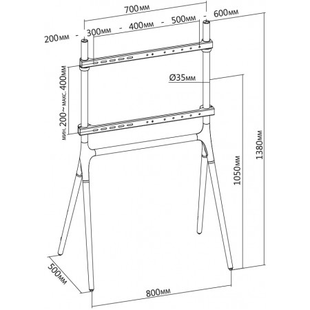 Подставка для телевизора Cactus CS-ST1247WTBCH белый/береза 49"-70" макс.40кг напольный