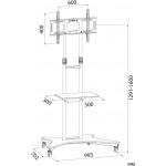 Стойка для телевизора Cactus CS-ST31 черный 37"-75" макс.81.6кг напольный мобильный