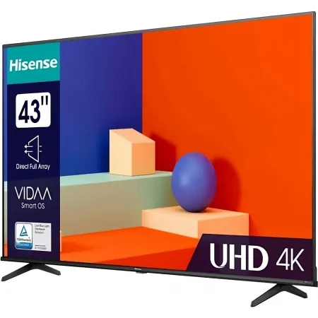 Телевизор LED Hisense 43" 43A6K Frameless черный 4K Ultra HD 60Hz DVB-T DVB-T2 DVB-C DVB-S DVB-S2 USB WiFi Smart TV