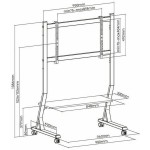 Подставка для телевизора Ultramounts UM306B черный 45"-90" макс.60кг напольный мобильный