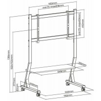 Подставка для телевизора Ultramounts UM306B черный 45"-90" макс.60кг напольный мобильный