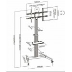 Подставка для телевизора Ultramounts UM307W белый 37"-86" макс.50кг напольный мобильный