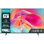 Телевизор QLED Hisense 75" 75E7KQ черный 4K Ultra HD 60Hz DVB-T DVB-T2 DVB-C DVB-S DVB-S2 USB 2.0 WiFi Smart TV