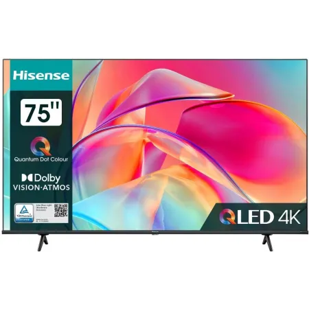 Телевизор QLED Hisense 75" 75E7KQ черный 4K Ultra HD 60Hz DVB-T DVB-T2 DVB-C DVB-S DVB-S2 USB 2.0 WiFi Smart TV