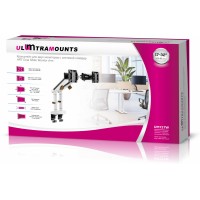 Кронштейн для мониторов Ultramounts UM727W белый 17"-32" макс.9кг крепление к столешнице поворот и наклон