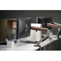 Кронштейн для мониторов Ultramounts UM734WD серый/коричневый 17"-27" макс.7кг крепление к столешнице поворот и наклон