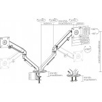 Кронштейн для мониторов Ultramounts UM735WD серый/коричневый 17"-27" макс.7кг крепление к столешнице поворот и наклон