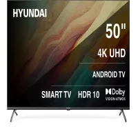 Телевизор LED Hyundai 50" H-LED50BU7009 Android TV Frameless черный 4K Ultra HD 60Hz MEMC DVB-T DVB-T2 DVB-C DVB-S DVB-S2 USB WiFi Smart TV