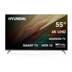 Телевизор LED Hyundai 55" H-LED55BU7009 Android TV Frameless Metal черный 4K Ultra HD 60Hz MEMC DVB-T DVB-T2 DVB-C DVB-S DVB-S2 USB WiFi Smart TV