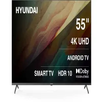 Телевизор LED Hyundai 55" H-LED55BU7009 Android TV Frameless Metal черный 4K Ultra HD 60Hz MEMC DVB-T DVB-T2 DVB-C DVB-S DVB-S2 USB WiFi Smart TV