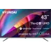 Телевизор LED Hyundai 43" H-LED43BU7100 WebOS Frameless Metal серый 4K Ultra HD 60Hz MEMC DVB-T DVB-T2 DVB-C DVB-S DVB-S2 USB WiFi Smart TV