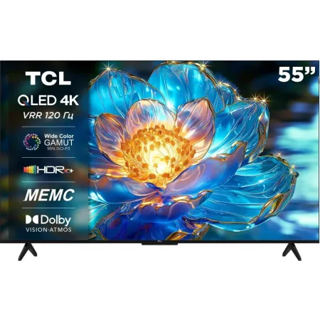 Телевизор QLED TCL 55" 55T7B черный 4K Ultra HD 60Hz DVB-T DVB-T2 DVB-C DVB-S DVB-S2 USB WiFi Smart TV (RUS)
