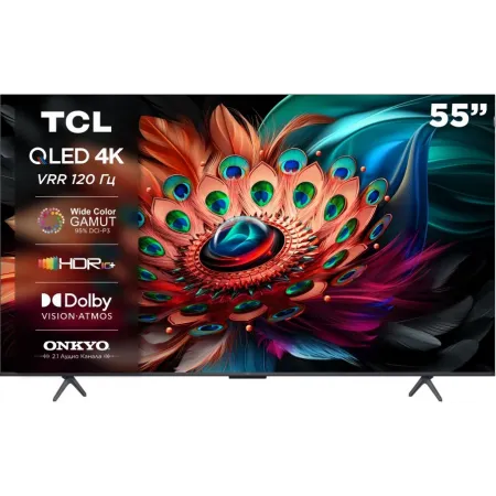 Телевизор QLED TCL 55" 55С655 черный 4K Ultra HD 60Hz DVB-T DVB-T2 DVB-C DVB-S DVB-S2 USB WiFi Smart TV (RUS)