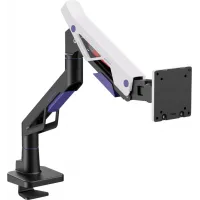 Кронштейн для мониторов Ultramounts UM741BW черный/белый 24"-57" макс.30кг крепление к столешнице поворот и наклон Кронштейн для мониторов Ultramounts UM741BW черный/белый 24"-57" макс.30кг крепление к столешнице поворот и наклон