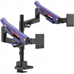 Кронштейн для мониторов Ultramounts UM742BP черный/фиолетовый 24"-57" макс.27кг крепление к столешнице поворот и наклон Кронштейн для мониторов Ultramounts UM742BP черный/фиолетовый 24"-57" макс.27кг крепление к столешнице поворот и наклон