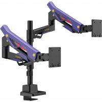 Кронштейн для мониторов Ultramounts UM742BP черный/фиолетовый 24"-57" макс.27кг крепление к столешнице поворот и наклон Кронштейн для мониторов Ultramounts UM742BP черный/фиолетовый 24"-57" макс.27кг крепление к столешнице поворот и наклон