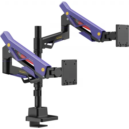 Кронштейн для мониторов Ultramounts UM742BP черный/фиолетовый 24"-57" макс.27кг крепление к столешнице поворот и наклон