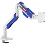 Кронштейн для мониторов Ultramounts UM743WB белый/синий 24"-57" макс.30кг крепление к столешнице поворот и наклон Кронштейн для мониторов Ultramounts UM743WB белый/синий 24"-57" макс.30кг крепление к столешнице поворот и наклон