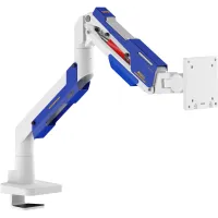 Кронштейн для мониторов Ultramounts UM743WB белый/синий 24"-57" макс.30кг крепление к столешнице поворот и наклон Кронштейн для мониторов Ultramounts UM743WB белый/синий 24"-57" макс.30кг крепление к столешнице поворот и наклон