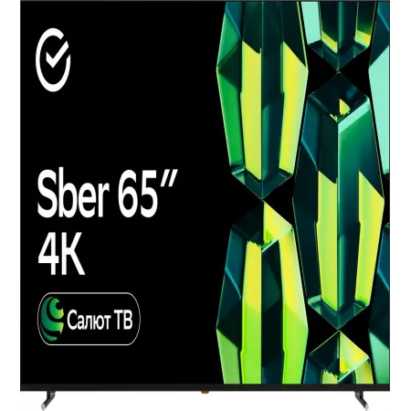 Телевизор LED Sber 65" SDX-65U4121 Салют ТВ черный 4K Ultra HD 60Hz DVB-T DVB-T2 DVB-C USB WiFi Smart TV