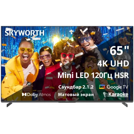 Телевизор LED Skyworth 65" 65X85G QD-Mini LED Magic Sound Karaoke TV Frameless черный/черный 4K Ultra HD 120Hz MEMC DVB-T DVB-T2 DVB-C DVB-S DVB-S2 USB WiFi Smart TV Телевизор LED Skyworth 65" 65X85G QD-Mini LED Magic Sound Karaoke TV Frameless черный/черный 4K Ultra HD 120Hz MEMC DVB-T DVB-T2 DVB-C DVB-S DVB-S2 USB WiFi Smart TV