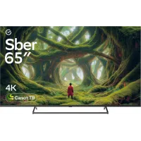 Телевизор LED Sber 65" SDX-65U4125 Салют ТВ черный 4K Ultra HD 60Hz DVB-T DVB-T2 DVB-C DVB-S DVB-S2 USB WiFi Smart TV (RUS)