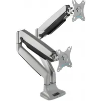 Кронштейн для мониторов ЖК Kromax OFFICE-22 серебристый 17"-35" макс.15кг настольный поворот и наклон Кронштейн для мониторов ЖК Kromax OFFICE-22 серебристый 17"-35" макс.15кг настольный поворот и наклон