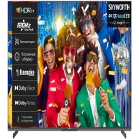 Телевизор QLED Skyworth 55" 55X85G Magic Sound Karaoke TV Frameless черный/черный 4K Ultra HD 120Hz MEMC DVB-T DVB-T2 DVB-C DVB-S DVB-S2 USB WiFi Smart TV