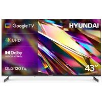 Телевизор LED Hyundai 43" H-LED43BU7011 Google TV Frameless Metal черный 4K Ultra HD 60Hz MEMC DVB-T DVB-T2 DVB-C DVB-S DVB-S2 USB WiFi Smart TV
