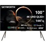 Телевизор QLED Skyworth 100" 100Q79H MaxScreen TV Frameless черный/коричневый 4K Ultra HD 144Hz MEMC DVB-T DVB-T2 DVB-C DVB-S DVB-S2 USB WiFi Smart TV
