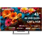 Телевизор OLED Skyworth 43" 43Q67H Eye Care Frameless черный 4K Ultra HD 120Hz MEMC DVB-T DVB-T2 DVB-C DVB-S DVB-S2 USB WiFi Smart TV