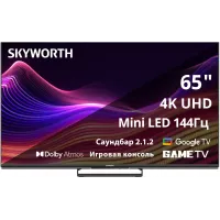 Телевизор LED Skyworth 65" 65X87G QD-Mini LED Magic Sound Game TV Frameless черный 4K Ultra HD 144Hz MEMC DVB-T DVB-T2 DVB-C DVB-S DVB-S2 USB WiFi Smart TV Телевизор LED Skyworth 65" 65X87G QD-Mini LED Magic Sound Game TV Frameless черный 4K Ultra HD 144Hz MEMC DVB-T DVB-T2 DVB-C DVB-S DVB-S2 USB WiFi Smart TV