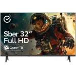 Телевизор LED Sber 32" SDX-32F3112 Салют ТВ Frameless черный FULL HD 60Hz DVB-T DVB-T2 DVB-C DVB-S DVB-S2 USB WiFi Smart TV