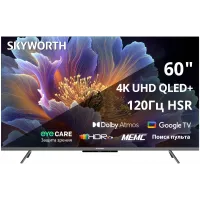 Телевизор QLED Skyworth 60" 60Q66H Google TV Frameless черный/серебристый 4K Ultra HD 60Hz DVB-T DVB-T2 DVB-C DVB-S DVB-S2 USB WiFi Smart TV Телевизор QLED Skyworth 60" 60Q66H Google TV Frameless черный/серебристый 4K Ultra HD 60Hz DVB-T DVB-T2 DVB-C DVB-S DVB-S2 USB WiFi Smart TV