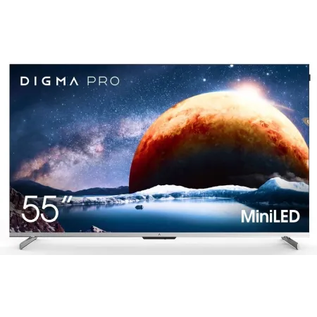 Телевизор QLED Digma Pro 55" Mini LED 55Q Google TV Frameless серебристый 4K Ultra HD 144Hz MEMC DVB-T DVB-T2 DVB-C DVB-S DVB-S2 USB WiFi Smart TV Телевизор QLED Digma Pro 55" Mini LED 55Q Google TV Frameless серебристый 4K Ultra HD 144Hz MEMC DVB-T DVB-T2 DVB-C DVB-S DVB-S2 USB WiFi Smart TV