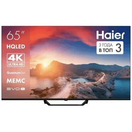 Телевизор HQLED Haier 65" DH1VNBD01RU S2 Pro Frameless черный/черный 4K Ultra HD 60Hz MEMC DVB-T DVB-T2 DVB-C DVB-C2 DVB-S2 USB WiFi Smart TV