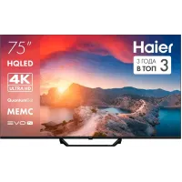 Телевизор HQLED Haier 75" DH1WVFD03RU S2 Pro Frameless черный/черный 4K Ultra HD 60Hz MEMC DVB-T DVB-T2 DVB-C DVB-C2 DVB-S2 USB WiFi Smart TV