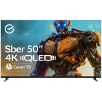 Телевизор QLED Sber 50" SDX-50UQ6032 Салют ТВ Frameless темно-серый 4K Ultra HD 60Hz DVB-T DVB-T2 DVB-C DVB-S DVB-S2 USB WiFi Smart TV