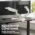 Кронштейн для мониторов Onkron G160 BW черный/белый 13"-32" макс.20кг настольный поворот и наклон верт.перемещ.