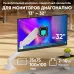 Кронштейн для мониторов Onkron G80 BW черный/белый 13"-32" макс.10кг настольный поворот и наклон верт.перемещ.