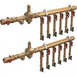 Узел коллекторный Giacomini для водоснабжения этажный 1 1/4" х 3/4"/6 зон, GE550Y256