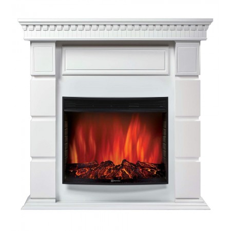 Каминокомплект: Очаг Electrolux Sphere Plus EFP/P-2720RLS с порталом Elegante 25 белый