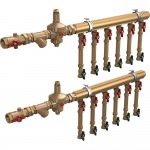 Узел коллекторный Giacomini водоснабжения этажный 1" x 3/4" / 6 зон, GE550Y366